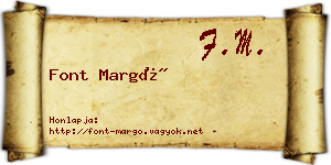 Font Margó névjegykártya